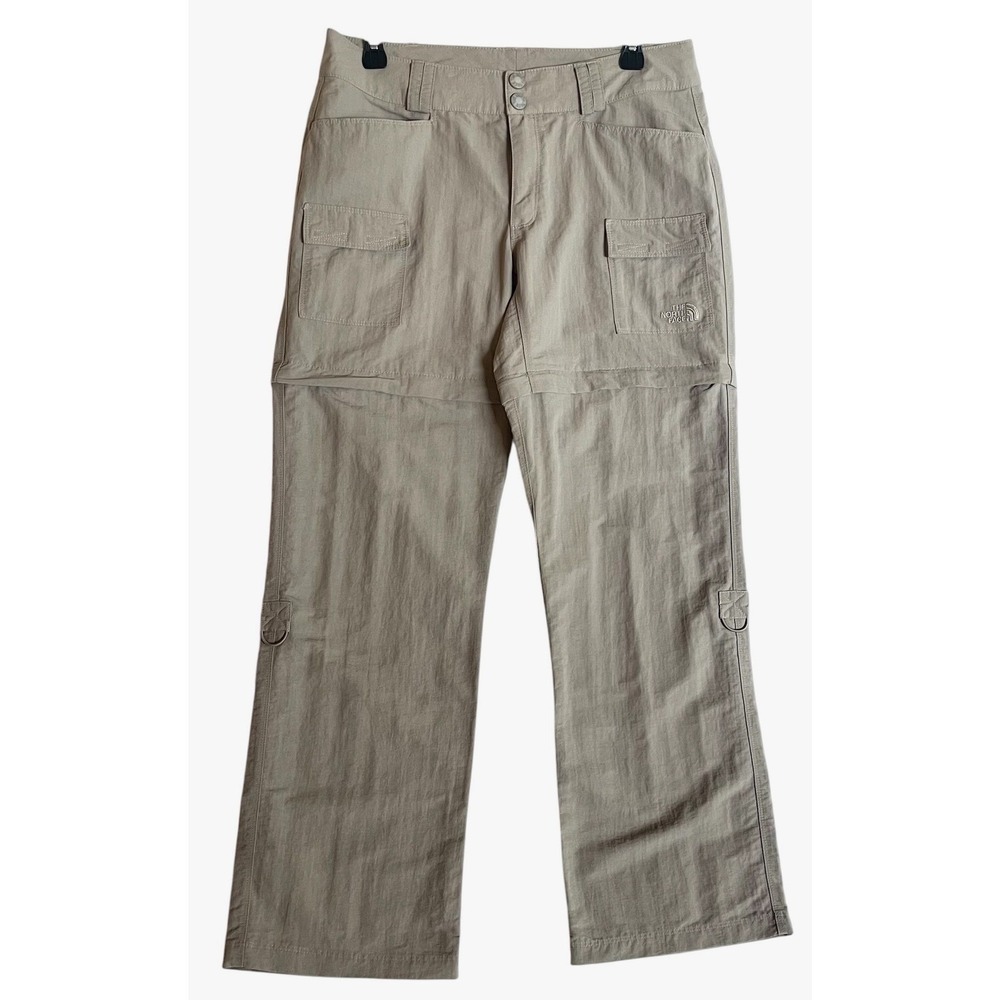 The North Face Convertible Cargo Pants Women Size 8 Tan Hiking Outdoor Gorpcore
